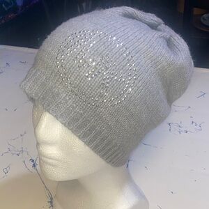 MICHAEL Michael Kors Silver Embellished Knit Beanie